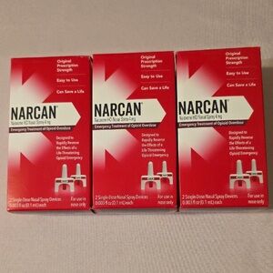 Set of 3 Narcan Nasal Spray 4mg - Red